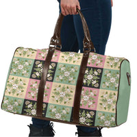 Seamless Pattern Maile and Pikake Lei Travel Bag Squares Maile Leaf - Polynesian Pride