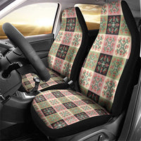 Seamless Pattern Pikake Lei Car Seat Cover Floral Squares Pikake - Polynesian Pride