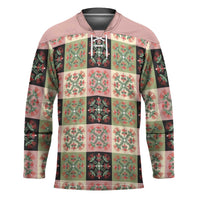 Seamless Pattern Pikake Lei Hockey Jersey Floral Squares Pikake - Polynesian Pride