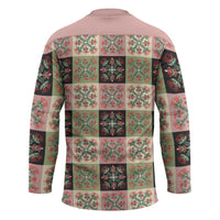 Seamless Pattern Pikake Lei Hockey Jersey Floral Squares Pikake - Polynesian Pride