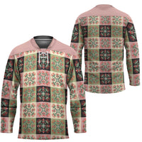 Seamless Pattern Pikake Lei Hockey Jersey Floral Squares Pikake - Polynesian Pride