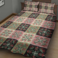 Seamless Pattern Pikake Lei Quilt Bed Set Floral Squares Pikake - Polynesian Pride