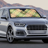 Seamless Pattern Puakenikeni and Kalo Auto Sun Shade - Polynesian Pride