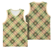 Seamless Pattern Puakenikeni and Kalo Basketball Jersey - Polynesian Pride