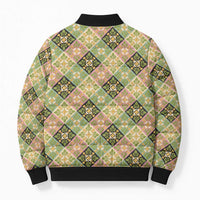 Seamless Pattern Puakenikeni and Kalo Bomber Puffer Jacket - Polynesian Pride