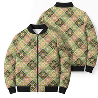 Seamless Pattern Puakenikeni and Kalo Bomber Puffer Jacket - Polynesian Pride