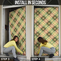 Seamless Pattern Puakenikeni and Kalo Door Cover - Polynesian Pride