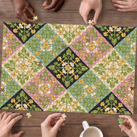 Seamless Pattern Puakenikeni and Kalo Puzzle - Polynesian Pride