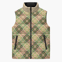 Seamless Pattern Puakenikeni and Kalo Sleeveless Puffer Jacket - Polynesian Pride