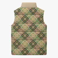 Seamless Pattern Puakenikeni and Kalo Sleeveless Puffer Jacket - Polynesian Pride