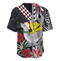 Hawaii Monk Seal Santa Baseball Jersey Hibiscus Kakau Pattern Mele Kalikimaka