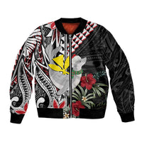 Hawaii Monk Seal Santa Bomber Jacket Hibiscus Kakau Pattern Mele Kalikimaka