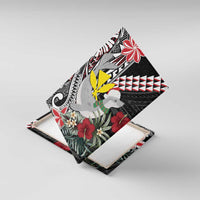 Hawaii Monk Seal Santa Canvas Wall Art Hibiscus Kakau Pattern Mele Kalikimaka