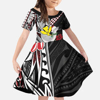 Hawaii Monk Seal Santa Family Matching Long Sleeve Bodycon Dress and Hawaiian Shirt Hibiscus Kakau Pattern Mele Kalikimaka