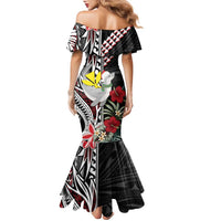 Hawaii Monk Seal Santa Family Matching Mermaid Dress and Hawaiian Shirt Hibiscus Kakau Pattern Mele Kalikimaka