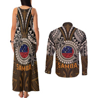 Samoa Warrior Couples Matching Tank Maxi Dress and Long Sleeve Button Shirt The Mighty Samoan Warrior Spirit