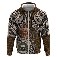 Samoa Warrior Zip Hoodie The Mighty Samoan Warrior Spirit LT9 Zip Hoodie Black - Polynesian Pride