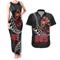 Samoan Pride Polynesian Tribal Warrior Couples Matching Tank Maxi Dress and Hawaiian Shirt 685 Samoa Mo Samoa