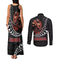 Samoan Pride Polynesian Tribal Warrior Couples Matching Tank Maxi Dress and Long Sleeve Button Shirt 685 Samoa Mo Samoa