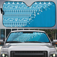 Fiji Marau na Kerisimasi Auto Sun Shade Aqua Tagimoucia Tapa Masi Tribal - Polynesian Pride