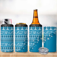 Fiji Marau na Kerisimasi 4 in 1 Can Cooler Tumbler Aqua Tagimoucia Tapa Masi Tribal - Polynesian Pride