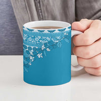 Fiji Marau na Kerisimasi Ceramic Mug Aqua Tagimoucia Tapa Masi Tribal - Polynesian Pride