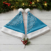 Fiji Marau na Kerisimasi Christmas Santa Hat Aqua Tagimoucia Tapa Masi Tribal - Polynesian Pride