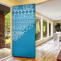 Fiji Marau na Kerisimasi Door Cover Aqua Tagimoucia Tapa Masi Tribal - Polynesian Pride