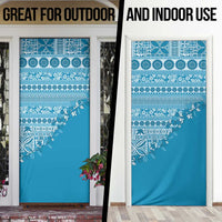 Fiji Marau na Kerisimasi Door Cover Aqua Tagimoucia Tapa Masi Tribal - Polynesian Pride