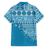 Fiji Marau na Kerisimasi Family Matching Short Sleeve Bodycon Dress and Hawaiian Shirt Aqua Tagimoucia Tapa Masi Tribal LT9 - Polynesian Pride