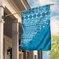 Fiji Marau na Kerisimasi Garden Flag Aqua Tagimoucia Tapa Masi Tribal - Polynesian Pride
