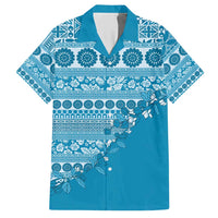 Fiji Marau na Kerisimasi Hawaiian Shirt Aqua Tagimoucia Tapa Masi Tribal LT9 Aqua - Polynesian Pride