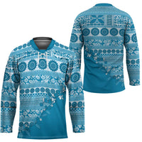 Fiji Marau na Kerisimasi Hockey Jersey Aqua Tagimoucia Tapa Masi Tribal LT9 - Polynesian Pride