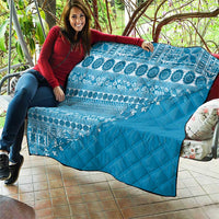 Fiji Marau na Kerisimasi Quilt Aqua Tagimoucia Tapa Masi Tribal - Polynesian Pride