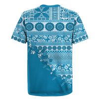 Fiji Marau na Kerisimasi Rugby Jersey Aqua Tagimoucia Tapa Masi Tribal LT9 - Polynesian Pride