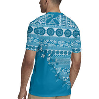 Fiji Marau na Kerisimasi Rugby Jersey Aqua Tagimoucia Tapa Masi Tribal LT9 - Polynesian Pride