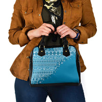 Fiji Marau na Kerisimasi Shoulder Handbag Aqua Tagimoucia Tapa Masi Tribal - Polynesian Pride