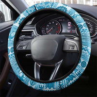 Fiji Marau na Kerisimasi Steering Wheel Cover Aqua Tagimoucia Tapa Masi Tribal - Polynesian Pride
