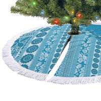 Fiji Marau na Kerisimasi Tree Skirt Aqua Tagimoucia Tapa Masi Tribal - Polynesian Pride