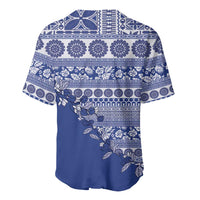 Fiji Marau na Kerisimasi Baseball Jersey Blue Tagimoucia Tapa Masi Tribal LT9 - Polynesian Pride