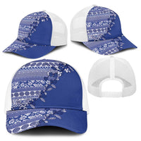 Fiji Marau na Kerisimasi Baseball Net Cap Blue Tagimoucia Tapa Masi Tribal - Polynesian Pride