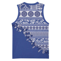 Fiji Marau na Kerisimasi Basketball Jersey Blue Tagimoucia Tapa Masi Tribal - Polynesian Pride