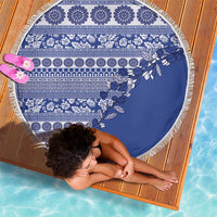 Fiji Marau na Kerisimasi Beach Blanket Blue Tagimoucia Tapa Masi Tribal - Polynesian Pride