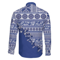 Fiji Marau na Kerisimasi Family Matching Puletasi and Hawaiian Shirt Blue Tagimoucia Tapa Masi Tribal LT9 - Polynesian Pride