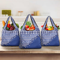 Fiji Marau na Kerisimasi Grocery Bag Blue Tagimoucia Tapa Masi Tribal - Polynesian Pride
