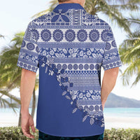 Fiji Marau na Kerisimasi Hawaiian Shirt Blue Tagimoucia Tapa Masi Tribal LT9 - Polynesian Pride