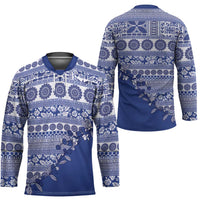 Fiji Marau na Kerisimasi Hockey Jersey Blue Tagimoucia Tapa Masi Tribal - Polynesian Pride