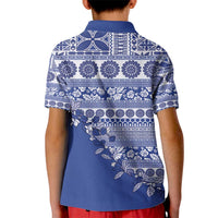 Fiji Marau na Kerisimasi Kid Polo Shirt Blue Tagimoucia Tapa Masi Tribal LT9 - Polynesian Pride