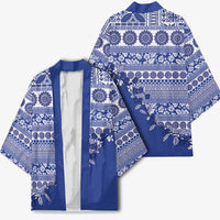 Fiji Marau na Kerisimasi Kimono Blue Tagimoucia Tapa Masi Tribal - Polynesian Pride