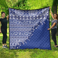 Fiji Marau na Kerisimasi Quilt Blue Tagimoucia Tapa Masi Tribal - Polynesian Pride